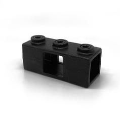 Doos Kruisstuk in 1 vlak - zwart - vierkant - 25 mm (60 stuks)